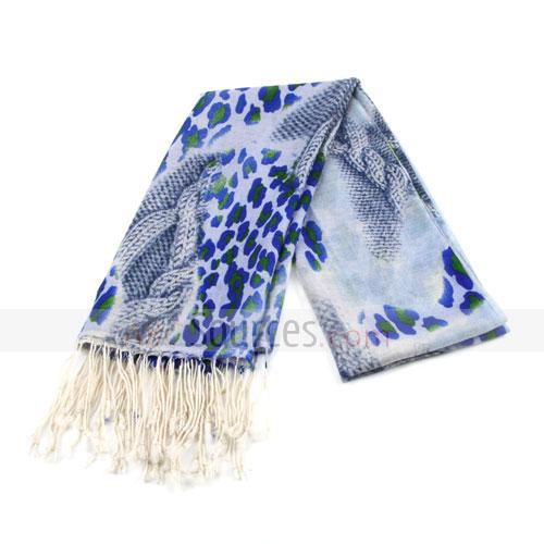 dark blue leopard scarf