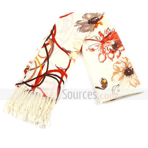 porple floral wool scarf