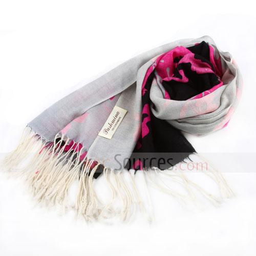 red and black floral scarf
