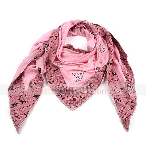 pink cotton scarf with lace