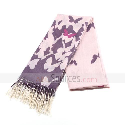butterfly figure wool scarf