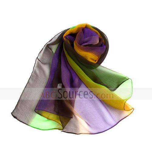 3 colors yarn scarf(green+purple+black)