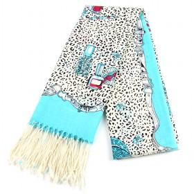 Fashion Bright Blue Leopard Scarf