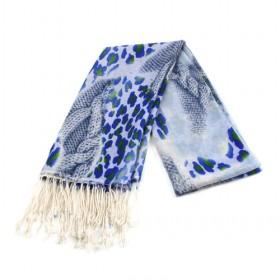 Dark Blue Leopard Scarf