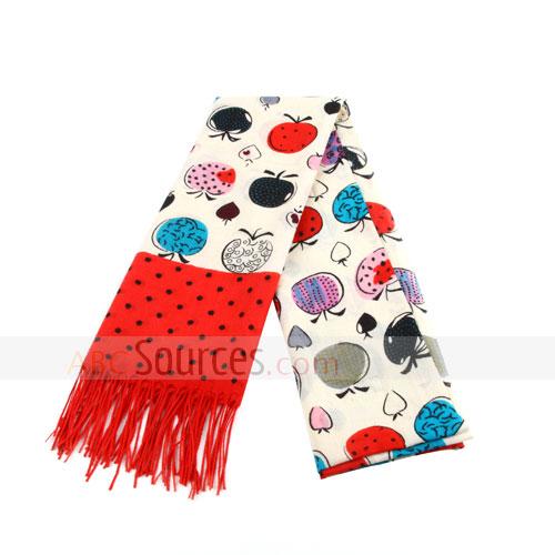 fruits figures wool scarf