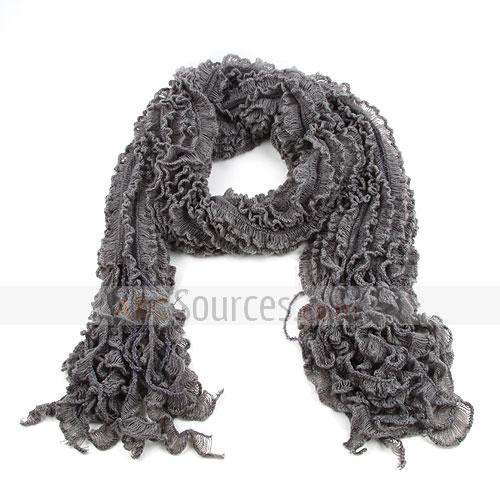 grey acrylic wool scarf