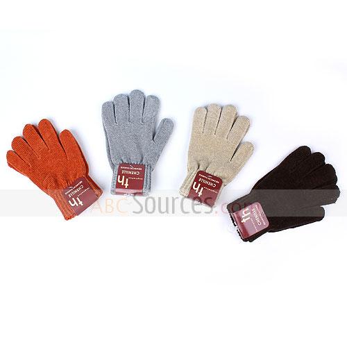 Chenille plain gloves