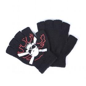 Half Fingers Skull Gloves Multi