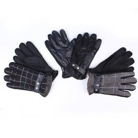 Fashion Plaid And English Letters Man Gloves