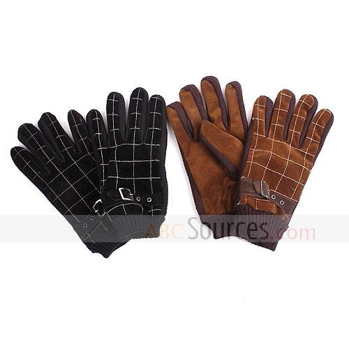 plaid gloves with strings