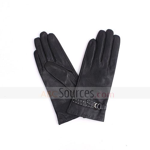 black goatskin gloves