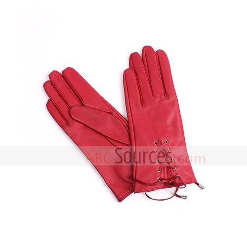red goatskin gloves