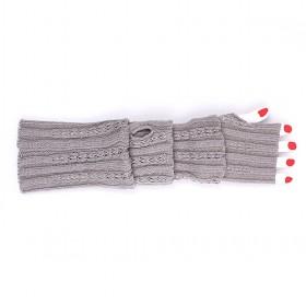 Hot Sale Fashion Long Fingerless Glove, Ladies Gloves,Arm Sleeve,Knitted Glove,Black Winter Glove