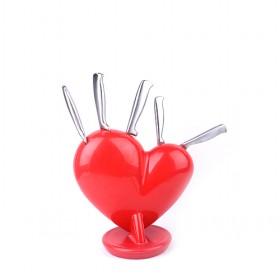 The Funny Cutlery Knife Set Red Heart Plastic Holder