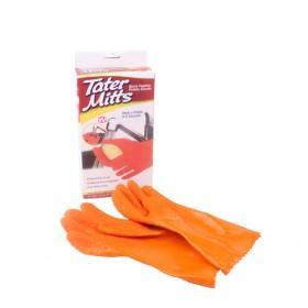 Orange Rubber Potato Tater Peeler Gloves Kitchen