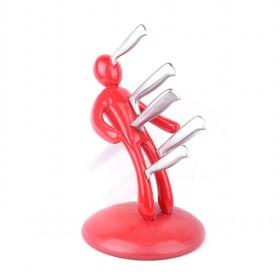 The Funny Cutlery Knife Set Red Plastic Holder
