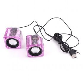 Light Purple And White Translucent Semispherical USB Micro Computer Speaker