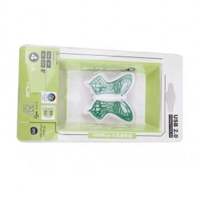 Simple Design White And Green Butterfly Powered Usb Hub