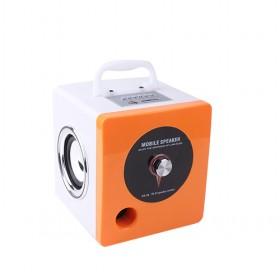 White And Orange TF Micro SD Music Player FM Radio USB Mini Speaker