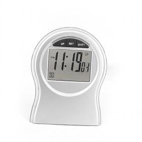 Silver Plated Foldable Round LED Multifuctional Digital Tableset Clock