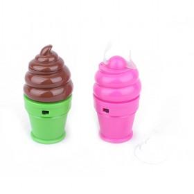 Top Quality Mini Cartoon Pink And Green Icecream-design Hand-held Plastic USB Fan