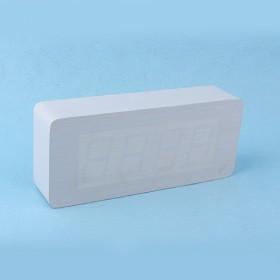 Plain White Rectangular Plastic Digital Luminous LED Alarm Clock