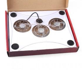 Strong Power Transparent Three-fan Laptop Cooler