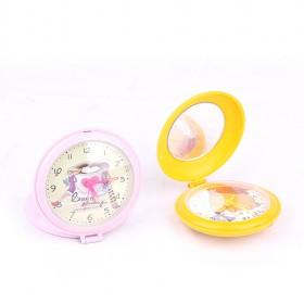 Mini Lovely Pink And Yellow Cartoon Round Sitting Clock
