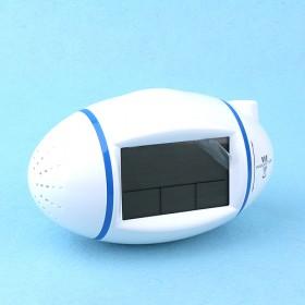 White And Blue Roeckt-Shape Plastic Digital Luminous Alarm Clock