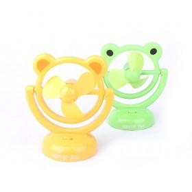 Top Quality Mini Cartoon Yellow And Green Frog-design Hand-held USB Plastic Fan