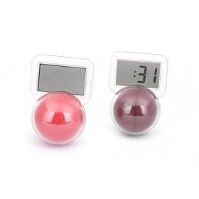 Novelty Design Brown And Red Ball-Shape Multifunctional Digital Clock