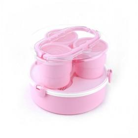 Good Quality Multifunctional Pink Insulated Lunch 3 Cylinder Box Set For Kids