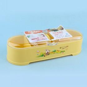 Yellow Plastic Rectangular Cartoon prints Seasoning Box With Lid