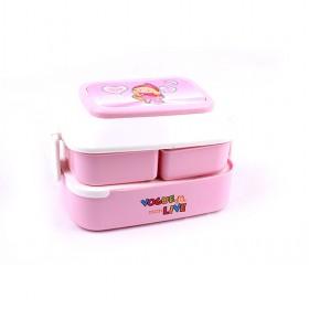 Novelty Design Double Layers Lunch Box Plastic Insulated Heat Perservation Dinner Bucket