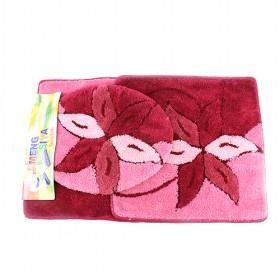 Red Romantic Falling Leaves Bath Mat Sets Bathroom Mat Set