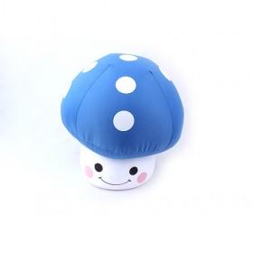 Blue and White Smiling Baby Mushroom Hold Pillow
