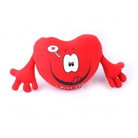 Red Cheerfully Smiling Celebrative Hold Pillow Sofa Cushion