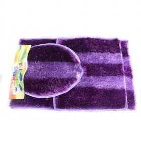 High Class Purple Stripes Bath Mat Set Bathroom Mat Set