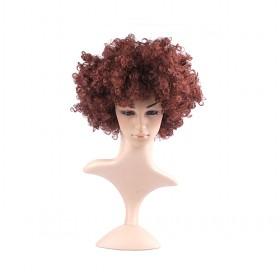 High Quality Exquisite Short Brown Curly Women Costume Hair Wigs