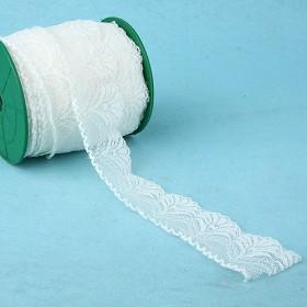 Stretch White Lace Ribbon 4cm