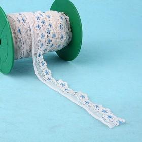 Stretch Pink With Blue Flower