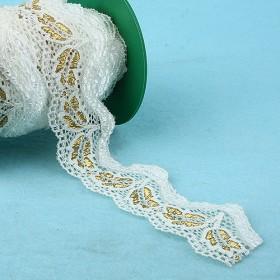 Stretch White With Golden Flower