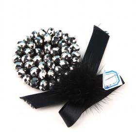 Bow Beads Rabbit Fur