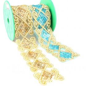 5cm Wide Manual Golden Blue