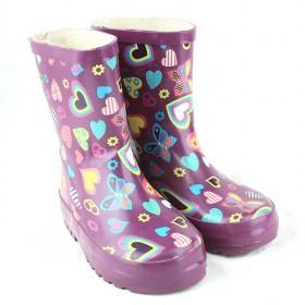 Wholesale Kids Rain Boots Purple Heart