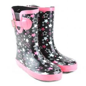 Kids Rain Boots Pink Star