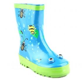 Kids Rain Boots Blue Insect