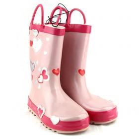Kids Rain Boots Pink Heart
