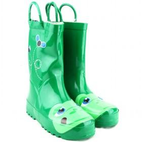 Kids Rain Boots Green Frog