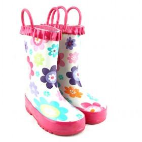 Wholesale Kids Rain Boots Pink Flower